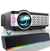 EGate i9 Pro-Max 4X Brighter with Free Soundbar (C222 24 Watt - 3600 mAh Battery) | 400 ISO & 840fc Mega Brightness | Full HD 1080p Native | AV, VGA, HDMI, USB, Bluetooth| (i9-Pro-Max+ C222)